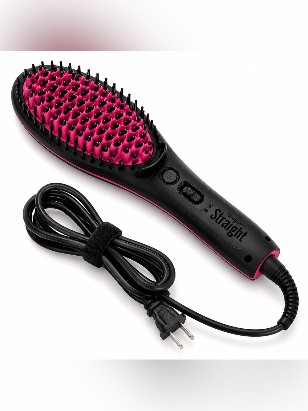 Simply Straight  Hair Straightening Brush Pink Black
